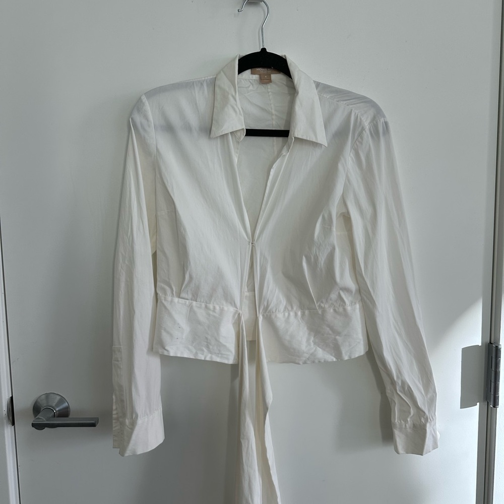 Michael Kors Classic White Shirt belted wrap